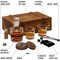 homia Whiskey Gift Set 14 pcs Whiskey Bottle and Old Fashioned Glasses 2 pcs Cocktail Smoker in Wodden Box with Wood Chips Whickey Stones 6 pcs included Gift for Men (Torch Not included)